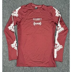Civil Regime x Death Note Rash Guard Mens Medium‎ Maroon Long Sleeve Anime Shirt